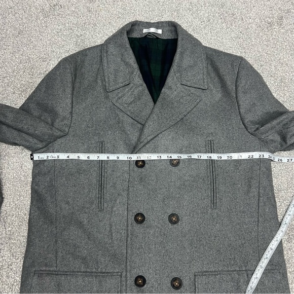 Ralph Lauren Pea Coat Mens Size 44L Gray Double Breasted Naval Wool Blend - Picture 3 of 10